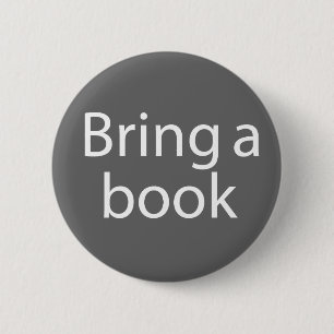 Gray Breng een boek-Joke Ronde Button 5,7 Cm