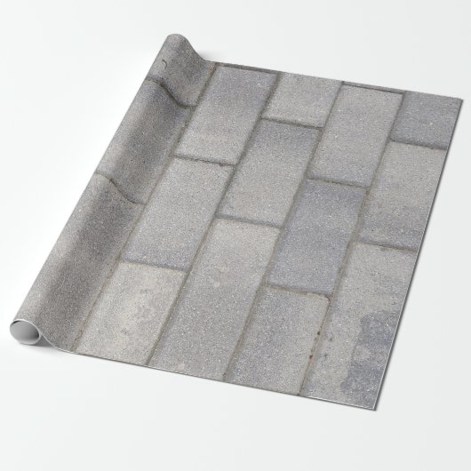 Gray Brick Cement Sidewalk Cadeaupapier (Uitgerold)