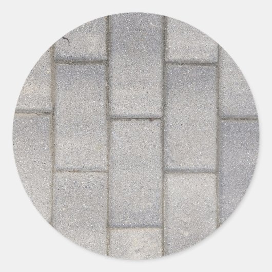 Gray Brick Cement Sidewalk Ronde Sticker (Voorkant)