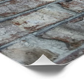 Gray Brick Wall Grunge Bricks Background Texture Perfect Poster (Hoek)