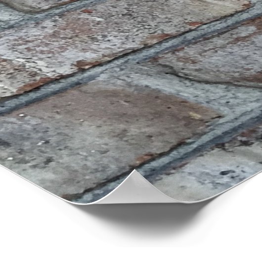 Gray Brick Wall Grunge Bricks Background Texture Poster (Hoek)