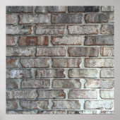 Gray Brick Wall Grunge Bricks Background Texture Poster (Voorkant)