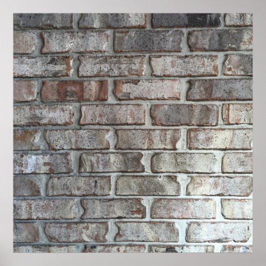Gray Brick Wall Grunge Bricks Background Texture Poster (Voorkant)