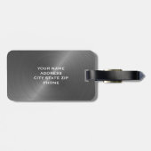 Gray Brushed Metallic Monogram Initial Bagagelabel (Achterkant horizontaal)