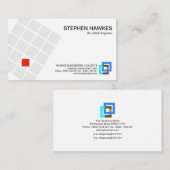 Gray Building Blocks Red Pillar Engineering Visitekaartje (Voorkant / Achterkant)