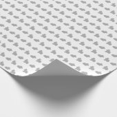 Gray Bunny Rabbit Pattern Easter Wrapping Paper Cadeaupapier (Hoek)