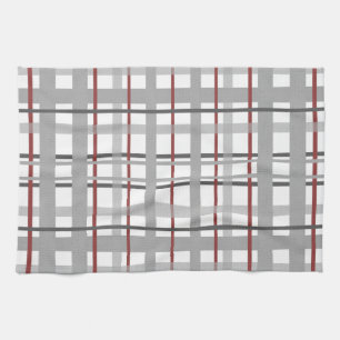 Gray Burgundy Pset Stripes Pattern Theedoek