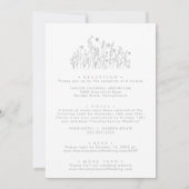 Gray Calligraphy Wildflower Front and Back Wedding Kaart (Achterkant)