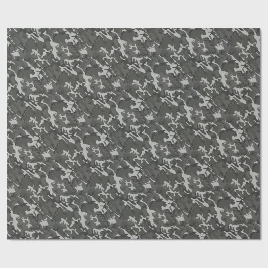 Gray Camo Modern Outdoor Camouflage Cadeaupapier (Vlak)