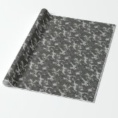 Gray Camo Modern Outdoor Camouflage Cadeaupapier (Uitgerold)