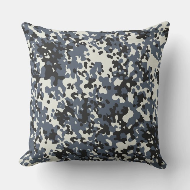 Gray Camo Pattern Pillow Kussen (Voorkant)