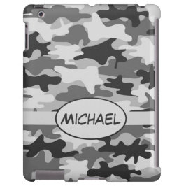 Gray Camouflage Naam gepersonaliseerd iPhone 13 Hoesje