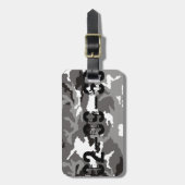 Gray camouflage pattern bagagelabel (Voorkant verticaal)