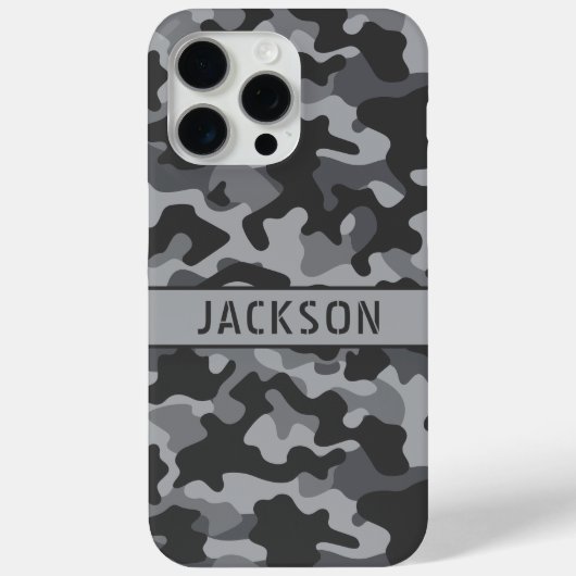 Gray Camouflage Personalized Case-Mate iPhone Case (Achterkant)