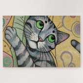 Gray Cat 1000 Piece Puzzle (Horizontal)