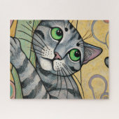 Gray Cat 500 Piece Puzzle (Horizontal)