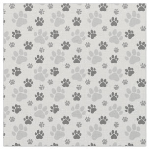 Gray Cat Paw Print Patroon Stof