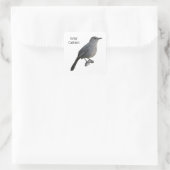 Gray Catbird Vierkante Sticker (Tas)