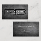 Gray Chalkboard Monogram Manager Carte de visite (Devant / Derrière)