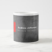 Gray Chalkboard Pattern Red Extra Grote Beker (Voorkant)