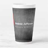 Gray Chalkboard Pattern Red Latte Mok (Voorkant)