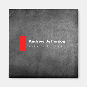 Gray Chalkboard Pattern Red Magneet