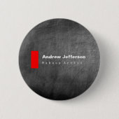 Gray Chalkboard Pattern Red Ronde Button 5,7 Cm (Voorkant)
