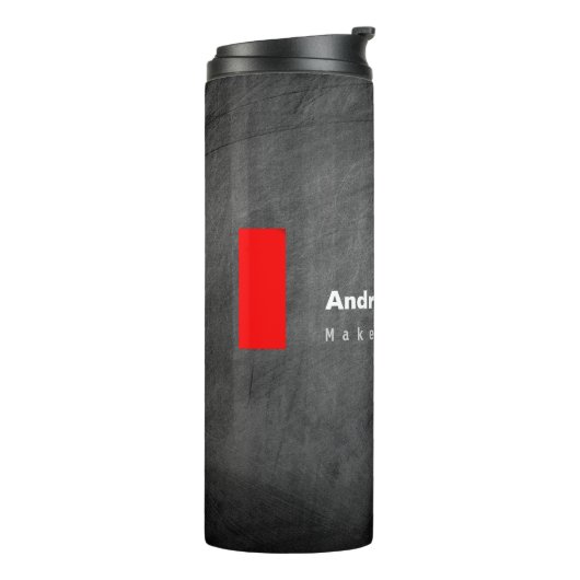 Gray Chalkboard Pattern Red Thermosbeker (Gedraaid links)