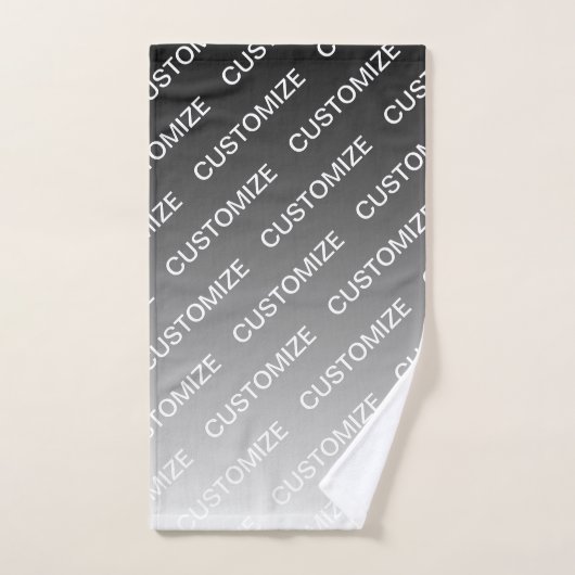 Gray (changeable color) Ombre & Text Pattern (Serviette à main)