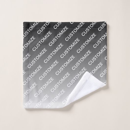 Gray (changeable color) Ombre & Text Pattern (Gant de toilette)