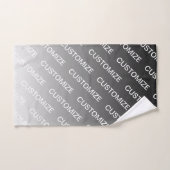 Gray (changeable color) Ombre & Text Pattern (Serviette à main)