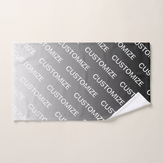 Gray (changeable color) Ombre & Text Pattern (Serviette à main)