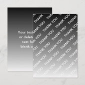 Gray (changeable color) Ombre & Text Pattern Bedankkaart (Voorkant / Achterkant)