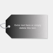 Gray (changeable color) Ombre & Text Pattern Cadeaulabel (Achterkant Horizontaal)