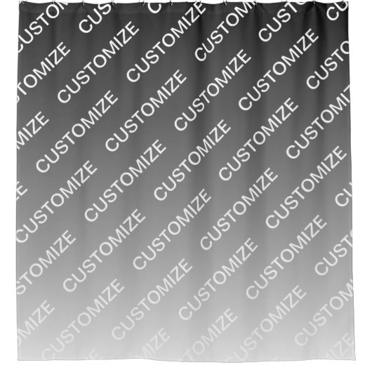 Gray (changeable color) Ombre & Text Pattern Douchegordijn (Voorkant)