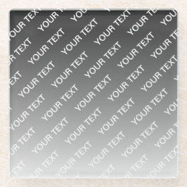 Gray (changeable color) Ombre & Text Pattern Glazen Onderzetter
