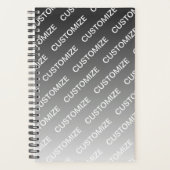 Gray (changeable color) Ombre & Text Pattern Planner (Voorkant)