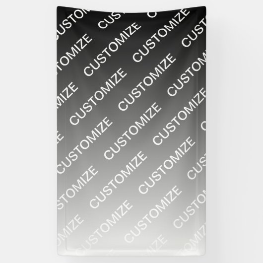 Gray (changeable color) Ombre & Text Pattern Spandoek (Verticaal)
