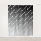 Gray (changeable color) Ombre & Text Pattern Wandkleed (Voorkant)