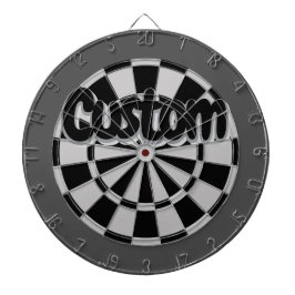 Gray, Charcoal, and Black Customizable Text Dartbord