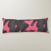 Gray, Charcoal and pink camo Lichaamskussen (Achterkant)