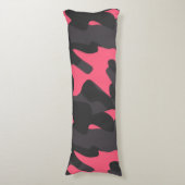 Gray, Charcoal and pink camo Lichaamskussen (Voorkant Verticaal)