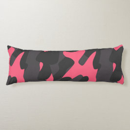 Gray, Charcoal and pink camo Lichaamskussen