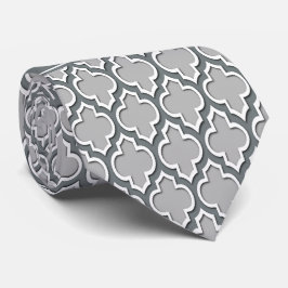 Gray Charcoal Moroccan #5DS Charcoal Name Monogram Stropdas