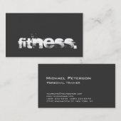 Gray Charm Personal Trainer Fitness Carte de visit (Devant / Derrière)