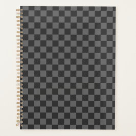 Gray Checkered Checkerboard Planner