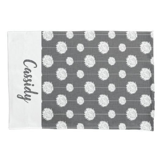 Gray Cheerleader Pom Pom Pattern Kussensloop (Voorkant)