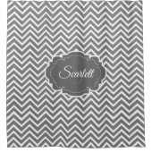 Gray Chevron Aangepast schoengordijn Douchegordijn (Voorkant)