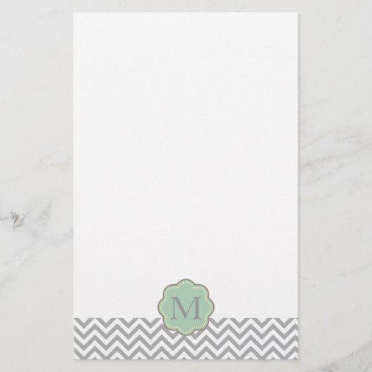 Gray Chevron Briefpapier (Voorkant)