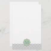 Gray Chevron Briefpapier (Voorkant / Achterkant)